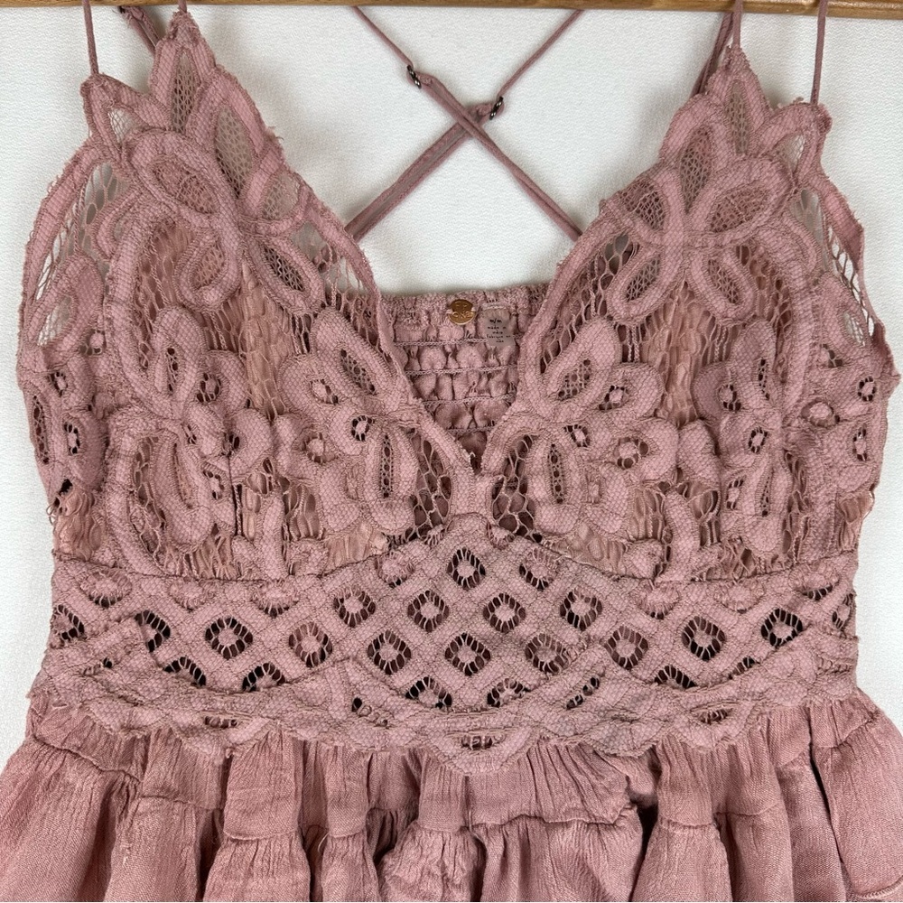 Free People Adela Crochet Lace Ruffle Tank Boho Fairy - Picture 2 of 7